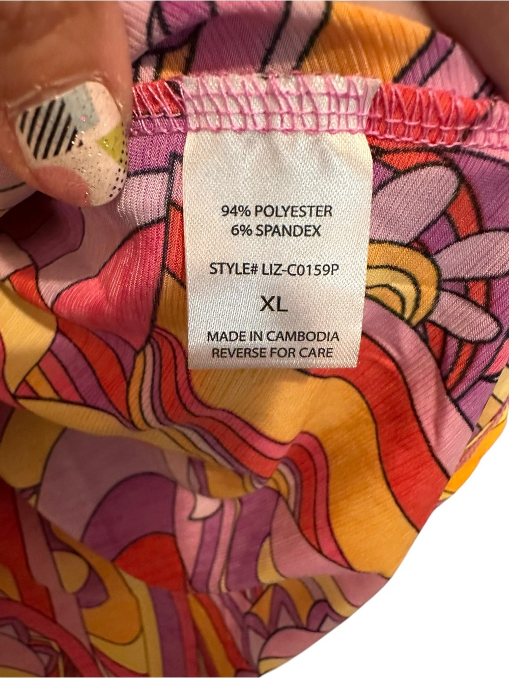 Dear Scarlett Lizzy Pink Multi-Color V-Neck Printed Tunic - Picture 4 of 4